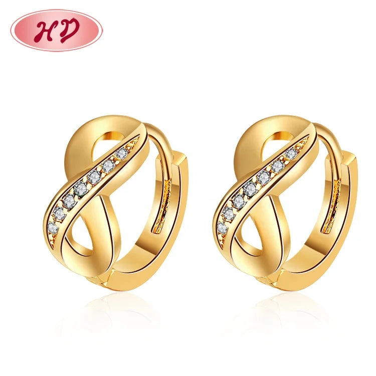Factory Wholesale Jewelry Huggie Earrings for Women AAA Cubic Zircons Brass Jewelry Earrings MegaBDM