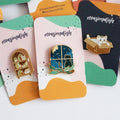 Trendy Enamel Pin Backing Card Spinning Style Enamel Pin Knitting Anime Badge Brooch Soft Hard Screen Printed Custom Lapel Pin