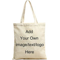 Custom with Letter Logo Printed Eco-Friendly Recyclable and Durable Folding Style Pattern Shopping Tote Cotton Canvas Bag