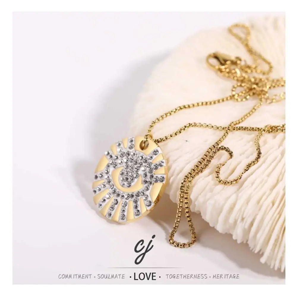 Carline Wholesale  Fine Fashion Devil Eyes Stainless Steel Minimalist Gold Plated Pendant Luxury Design Necklace for Women