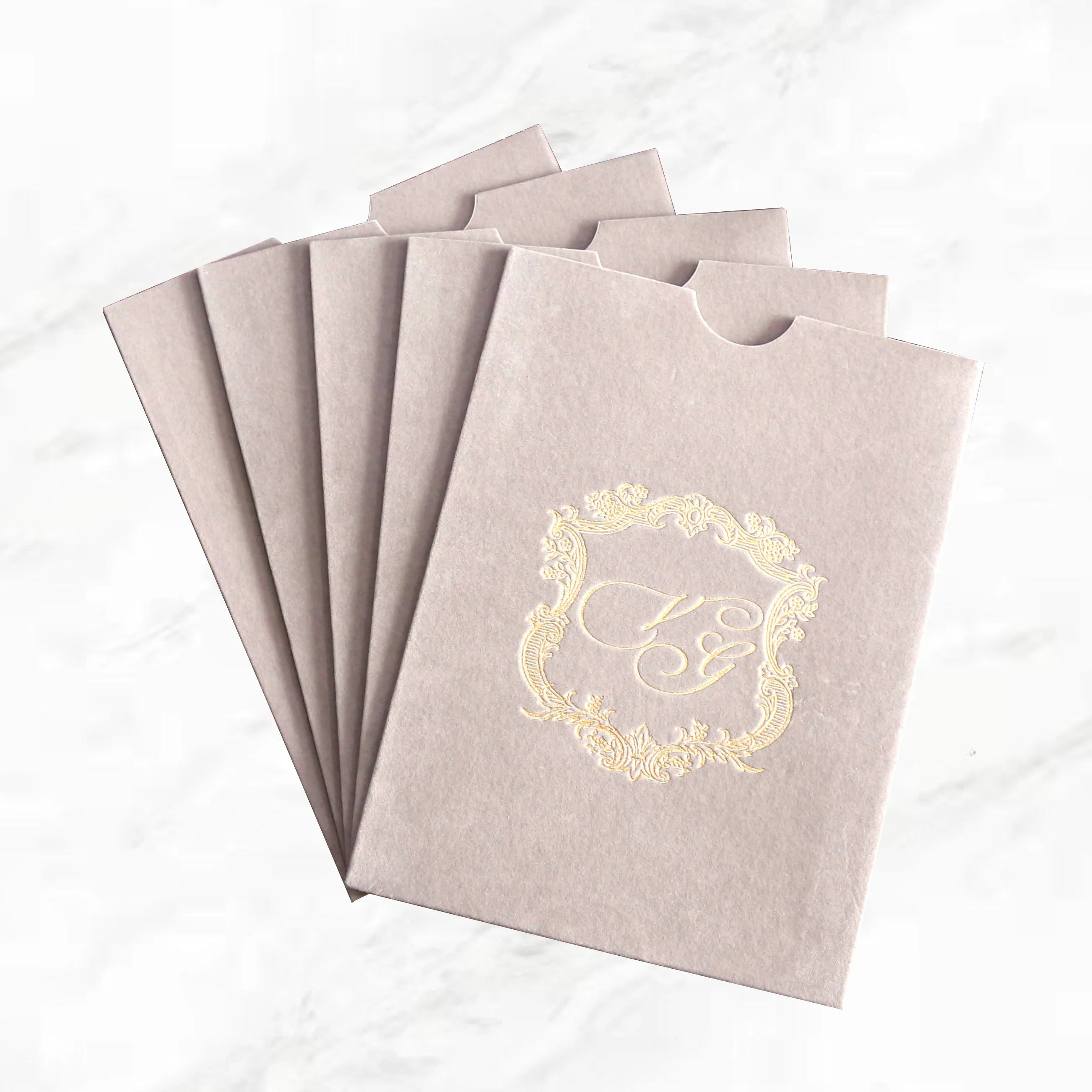 Factory Price Custom Color Size Gold Foil Logo Velvet Pocket Envelope with Clear Acrylic PVC A5 B5