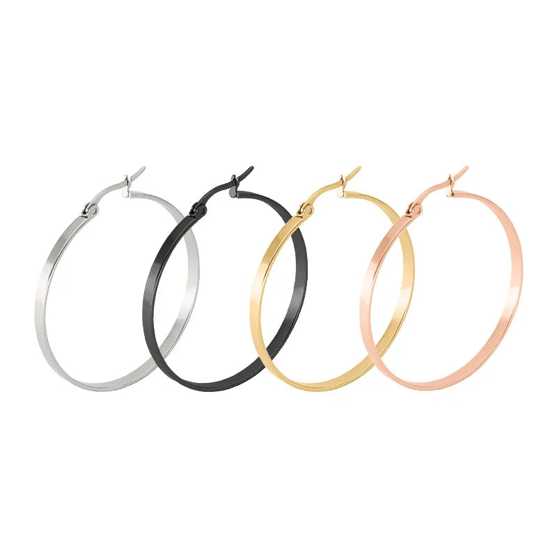 20mm 30mm 40mm 50mm 60mm New Arrival Design Latest Gold Round Shape Hoop Earrings Jewelry Round Earring