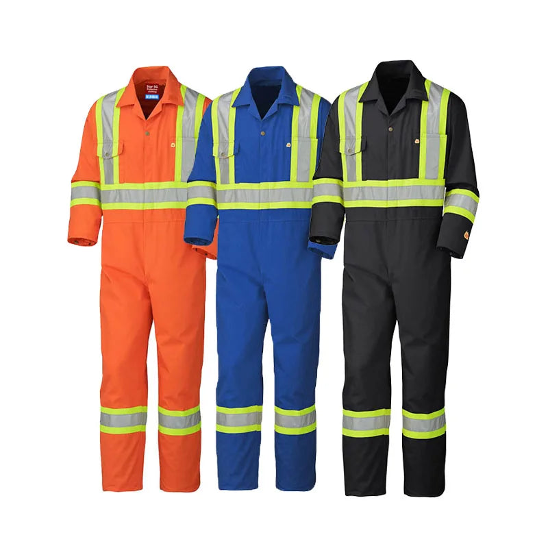 Wholesale Long Sleeve Workwear Coverall Hi Vis Flame Retardant Reflective Safety Clothing Waterproof Fire Resistant Workwear