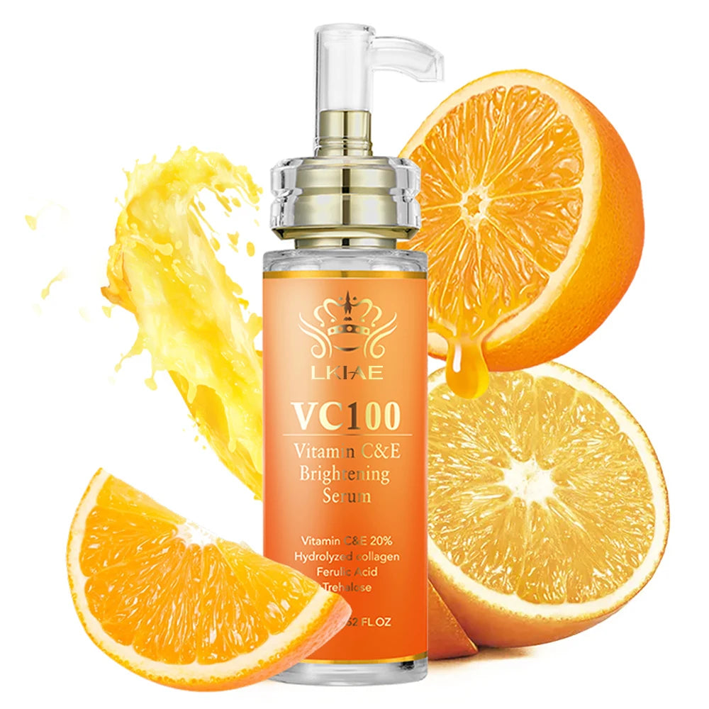Private Label Natural 20% Vitamin C&E Anti-Aging Whitening B5 Face Moisturizing Brightening Skin Care Serum for Home Use