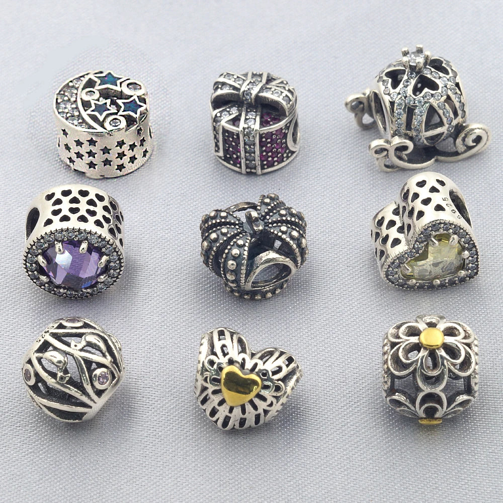 Bracelet Necklace Beads Accessories Unique 925 Diy Sterling Silver Cute Charms for Jewelry Making