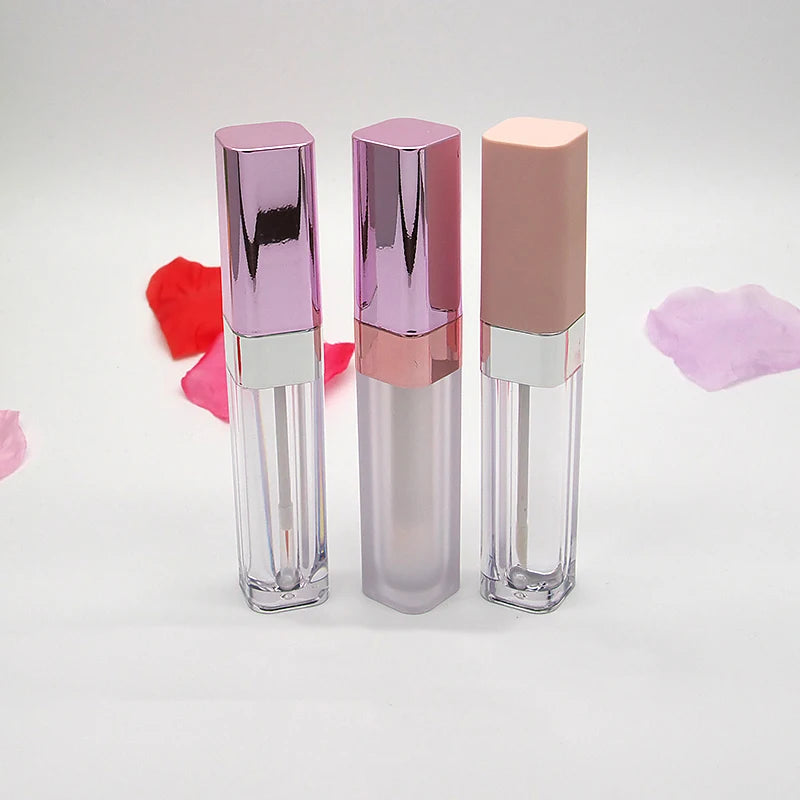 Yueshunxing 6.5ml logo Empty pink Top Purple Top square Silver Circle Lip Gloss Tube Eyeliner case
