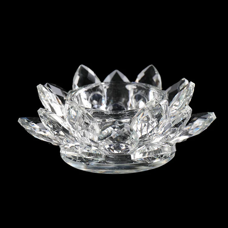 MH-H00103 Wholesale Party Decorations Crystal Lotus Flower Votive Candle Holder