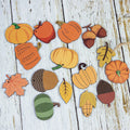 15 Pieces Thanksgiving Pumpkin Wood Ornaments Fall Hanging Ornaments Wood Pumpkins Maple Leaves
