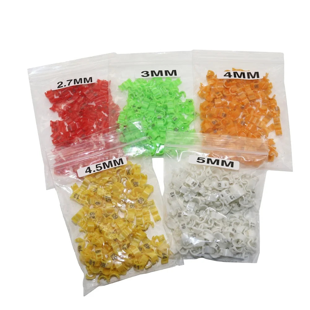 Bird Accessories Canary Clip Ring Birds Pigeon Small Parrot Leg Rings Inner Diameter 2.7mm 3mm 4mm 4.5mm 5mm