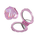 Zonyin Trendy Shell-Shaped Folding Double Sided Magnifying Travel Wholesale Beauty Cosmetic Mini Compact Pocket Mirror for Women