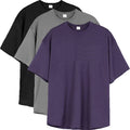 3 Pcs/lot Custom Stock Fast Delivery O-Neck Quick Drying Breathable Training Fitness Loose Oversized Custom Tees Blank Tshirt