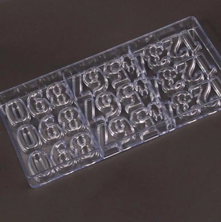 3D Number Chocolate Polycarbonate Mold