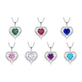 QX CUSTOM OEM Fine Jewelry Dainty 925 Silver Cubic Zircon Pendant Fashion Jewelry Heart Necklaces for Women