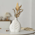 Nordic Style Small White Ceramic Vase Modern High Sensation Home Decoration Transparent Matt Glaze Antique Glass Wedding