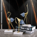 Light Luxury Nordic Metal Pure Copper Swan Ornaments Art Deco Dancing Crystal Cranes Modern Home Decoration