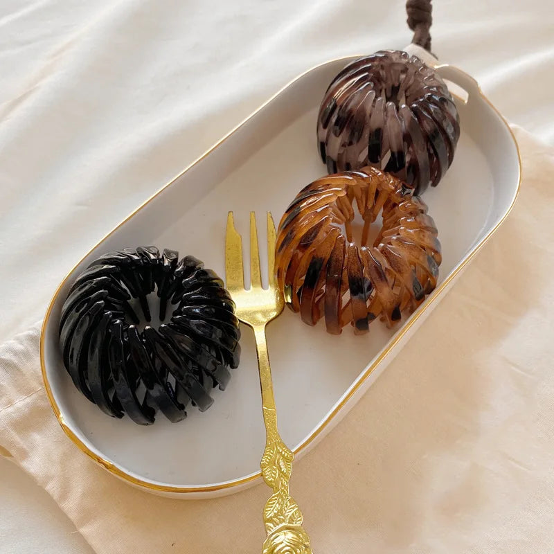 New Plastic Round Top Hairpin Claw Bun Cage Minimalist Bun Holder Cage Hair Stick Girl Hair Accessories Hair Jewelry Headwear