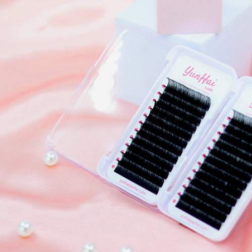 0.03 0.05 0.07 Individual Lash Supplier D Curl Soft Matte Black Volume Lash Trays Premium Fluffy Cashmere Eyelash Extensions