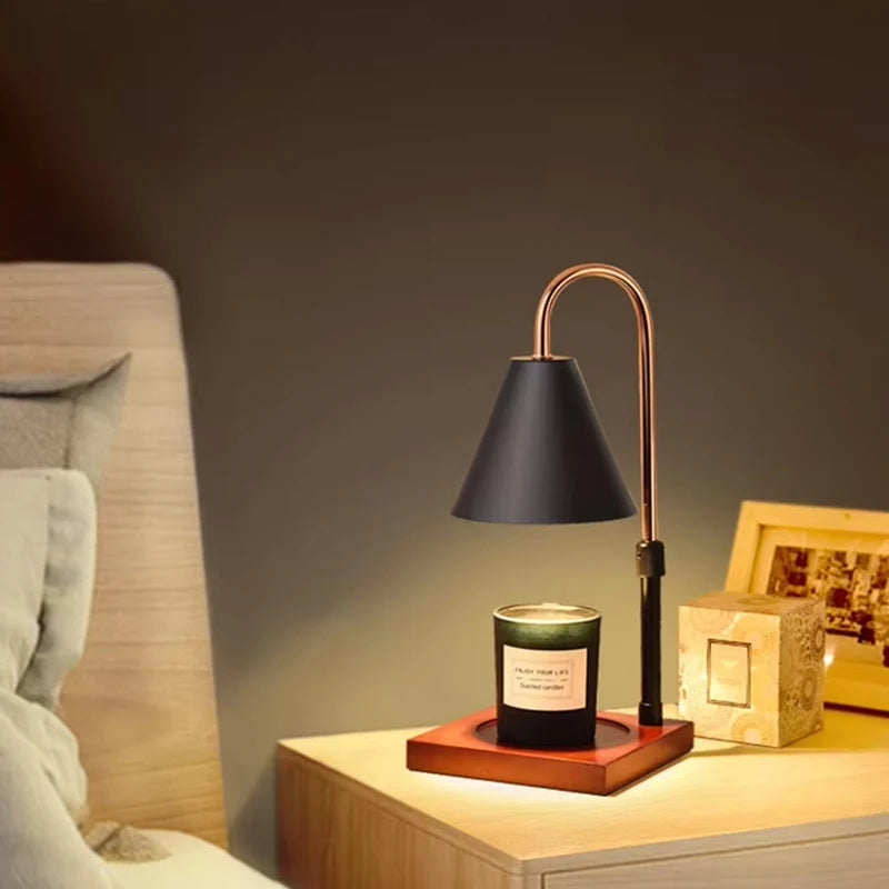 2024 Top Seller Electric Flameless Candle Warmer Lamp Eco Friendly Wooden Base 10 Wax Melts Custom Logo