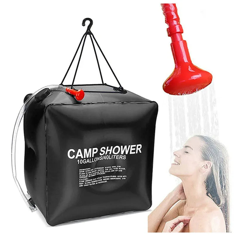 Baiyuheng Wholesale Custom Logo Solar Shower Bag Portable Outdoor Camping Shower 20L 40L PVC Water Heating Shower