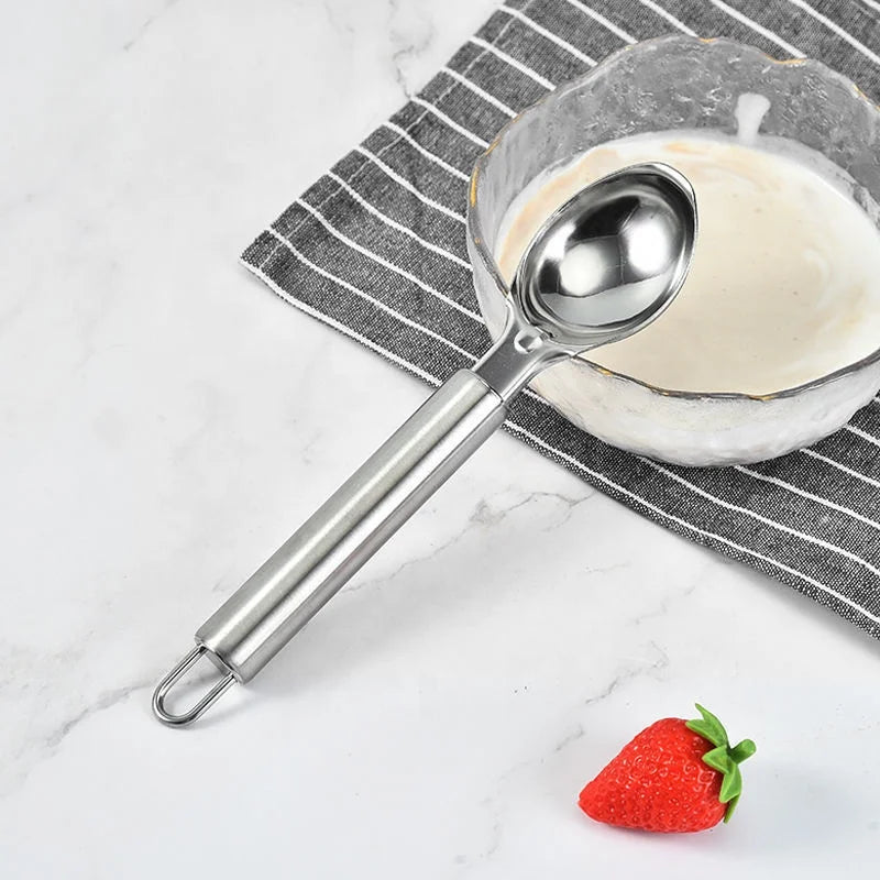 Hot Sale Dessert Spoon Stainless Steel Fruit Scoop Ice Cream Spoon Yogurt Spoon Kitchen Gadgets