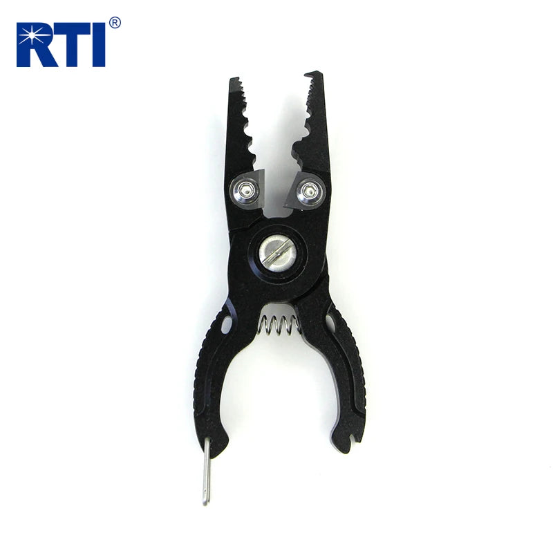 Portable Multi-function 8.5cm Split Ring Fishing Plier Aluminum Body Tungsten Steel Blade Line Cutter for Stream Use