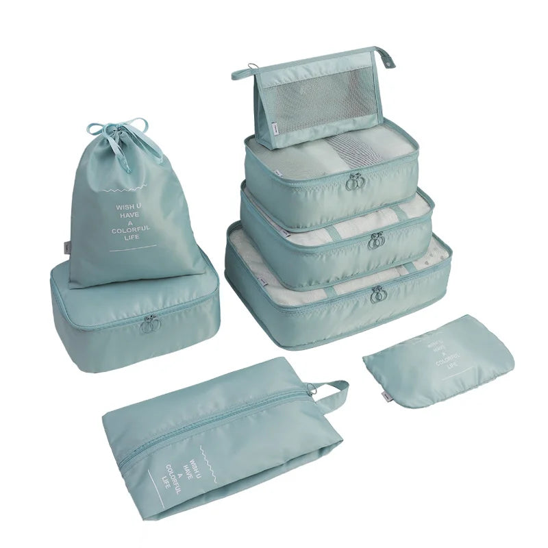 Good Selling Compression Packing Cubes Organizer Foldable Twill Oxford Cloth Storage Bags for Shoes Sewing Travel Luggage Set