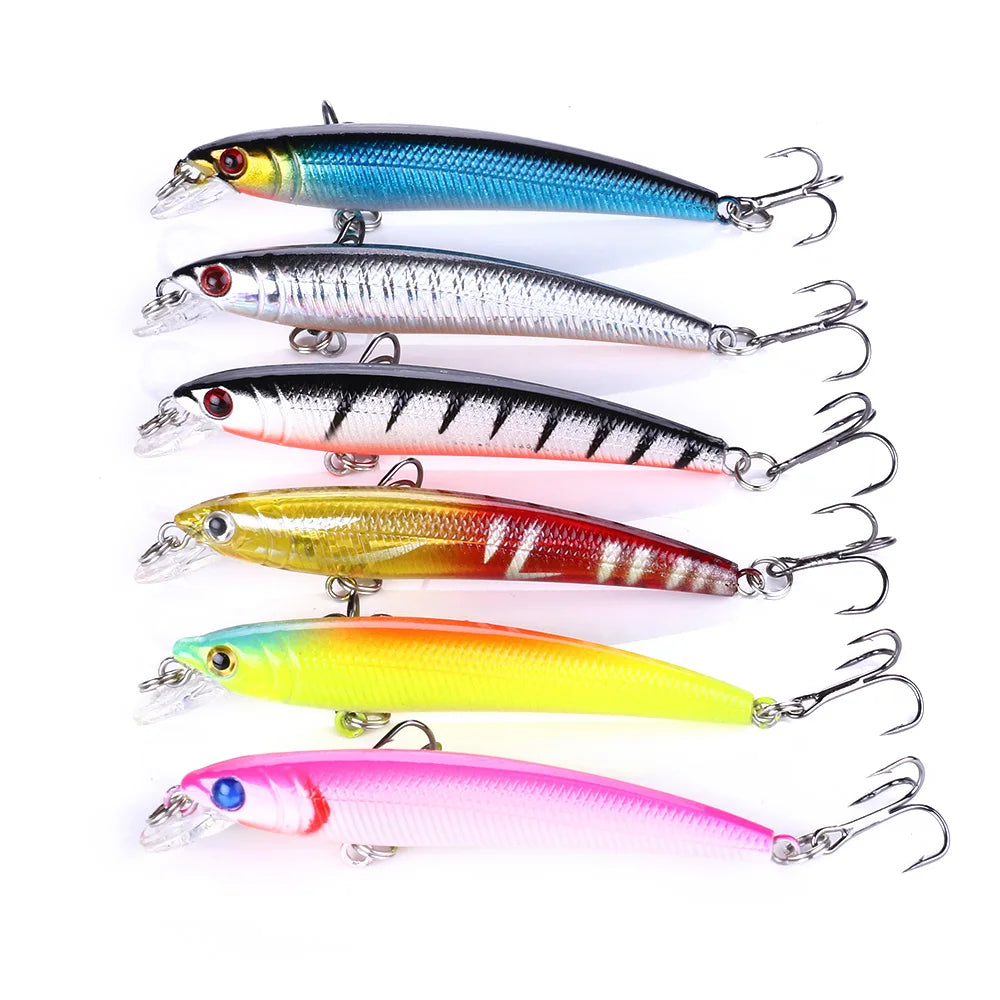 7.5cm 5.6g Wholesale  Hard Plastic Artificial Minnow Bait with 3D Eyes for Freshwater Saltwater Fishing