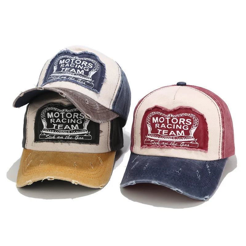 Distressed 6 Panel Unisex Baseball Cap Wholesale Dad Hat Embroidery Sport Hats 100% Cotton Letter Pattern