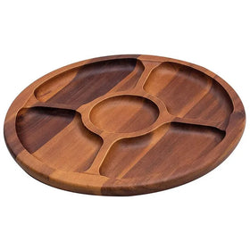 Solid Wooden Cheese Board Fruit Plate Creative Grid Snack Plate Nut Cheese Plate