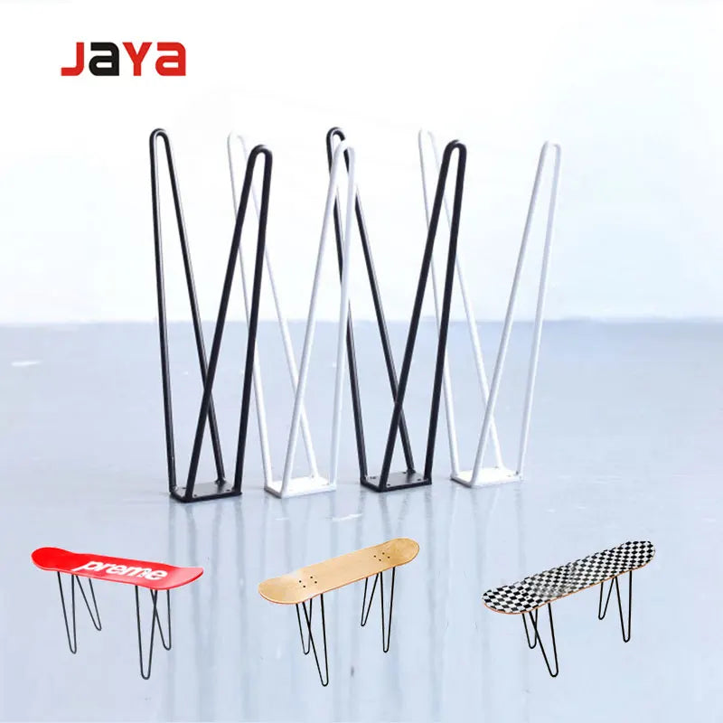 JAYA DIY Skate Board Table Leg  Satin Black Hairpin Metal  Furniture Black Iron Furniture Legs