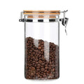 550ml Borosilicate Glass Storage Jars with Airtight Wood Lid Small Hinged Clamp Food Storage Containers for Back School