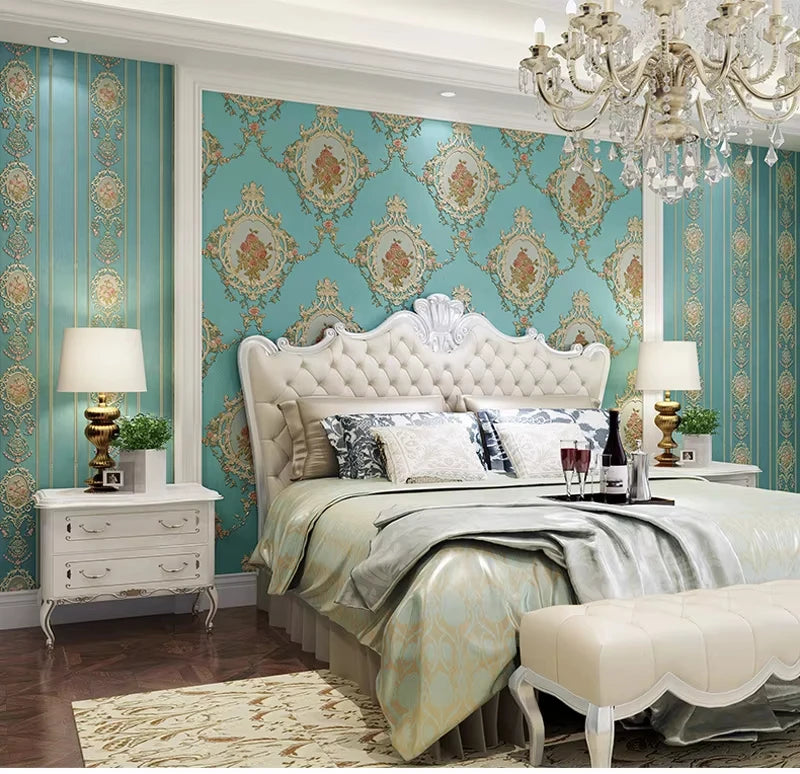European 3D Luxury Floral Self Adhesive Wallpaper Mural Rustic for Living Room Bedroom Wall or Apartment Decor