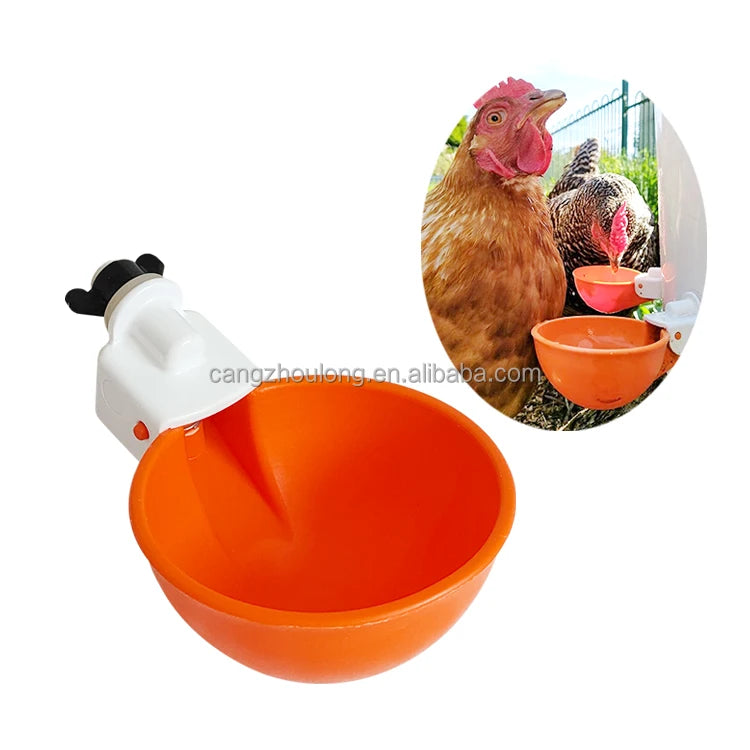YYX LM37 Factory Direct Sale Plastic Automatic Drinker Cup Orange Poultry Broiler Quail Farming Water Cups for Chickens