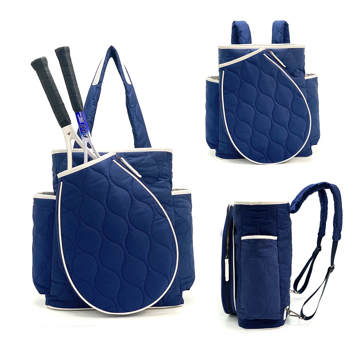 RTS Quilted Puffer Pickleball Tennis Backpack Women Pickleball Paddle Bag Waterproof Pickleball Tennis Sport Gym Racket Backpack