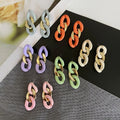 Color Contrast Chain New Spring and Summer Temperament Korean Earrings for Girl Earrings Acrylic