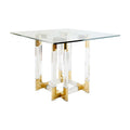 Factory Price Metal Leg Dining Transparent Desk  Clear Glass Acrylic Table Acrylic Central Table