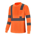 OEM Wholesale  Hi Vis Reflective Safety Long Sleeve Polo Work Hand Drawn Working Uniform Work Shirt