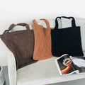 2025 New Style Small Crochet Knit Tote Wrist Bag Portable Knot Sleeve Handle Bag Cute Wristlet Pouch Purse for Women MegaBDM