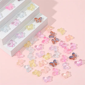Hot Sale 10*14mm Fat Butterfly Glass Straight Hole Beads DIY Handmade Crystal Beads