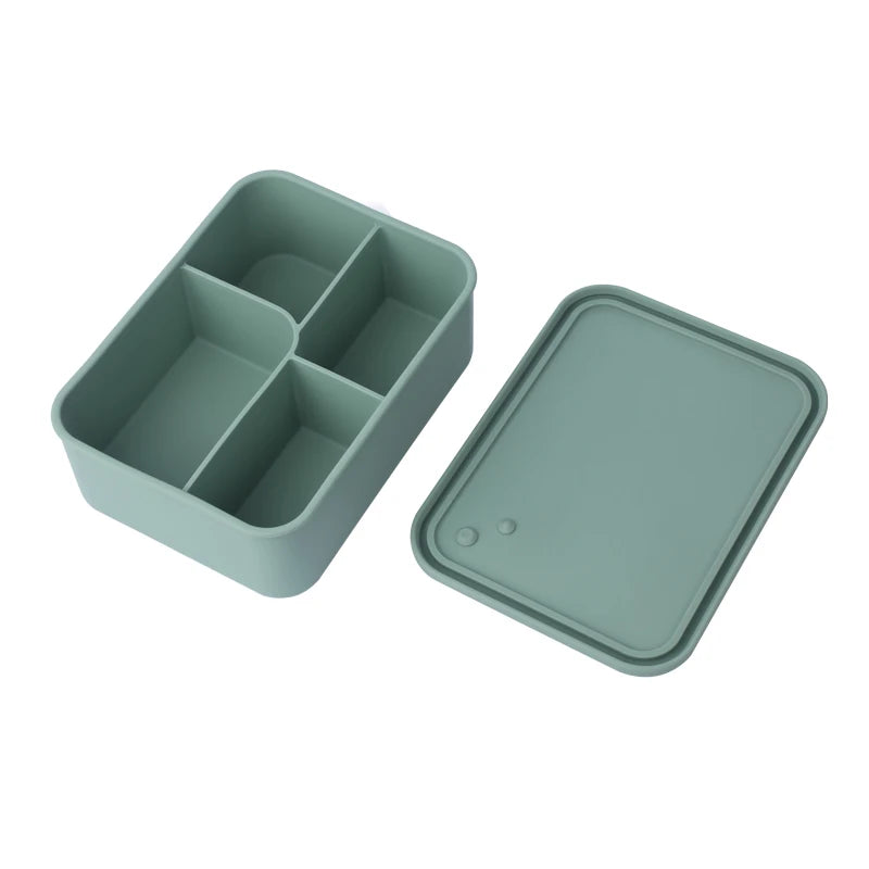 Custom Bpa Free Eco Friendly Food Storage Containers Snack Box School Lunchbox Children Kids Silicone Bento Lunch Box