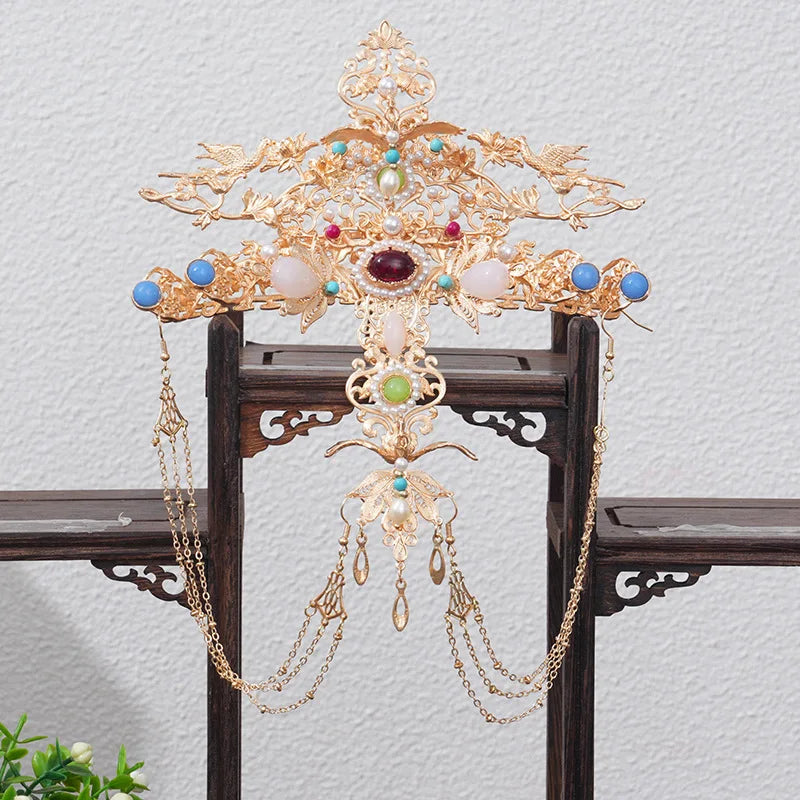 Custom Vintage Metal Hanfu Tassel Headpieces Elegant Hair Chains Headdress Fringe Marriage Hair Accessories for Women Ladies