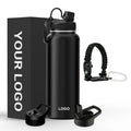 Outdoor Double Wall Vacuum Insulated Sport Stainless Steel Water Bottle With OEM Custom Handle Lids