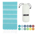 100% Cotton Prewashed Quick Dry Turkish Beach Towel with Sand-Free Floral Pattern Includes Beach Bag