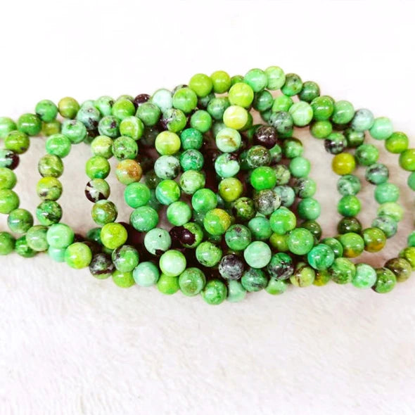 Wholesale Natural Smooth Gemstone 8MM  Variscite Round Stone Beads Bracelet Jewelry Making