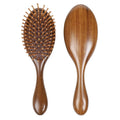 100% Natural Green Sandal Wood Paddle Hair Brush with Bamboo Bristles Steel Comb Nondisposable for Scalp Massage Hair Styling