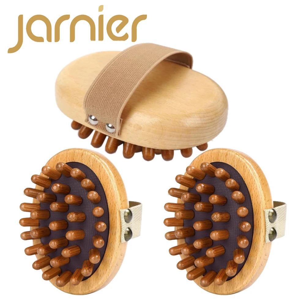Wooden Body Anti-Cellulite Scrubber Relaxing Air Cushion Massage Brush Scalp Comb Dead Skin Remover for Spa  Bath