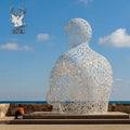 Modern Design Outdoor Large Size Stainless Steel Abstract Disappear Figure Sculpture for Sale