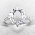Semi Mount 7*9mm Sterling Silver Ring Empty Frame Blank Support Claw Setting S925 Base Holder Without Center Stone for DIY Inlay
