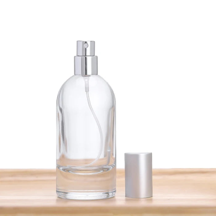 Wholesale 50ml Transparent Crimp Neck Glass Perfume Bottles Empty Cosmetic Bottles for Skin Care Cream 15mm Crimp Glass Spray