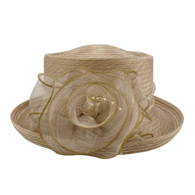New Design Flat Top Popular Lady Wedding Hats Female Fancy Church Hat Wholesale